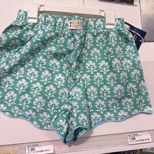 Roller Rabbit x Target Stamped Floral Poplin Boxer Shorts NWT Size XXS Teal
